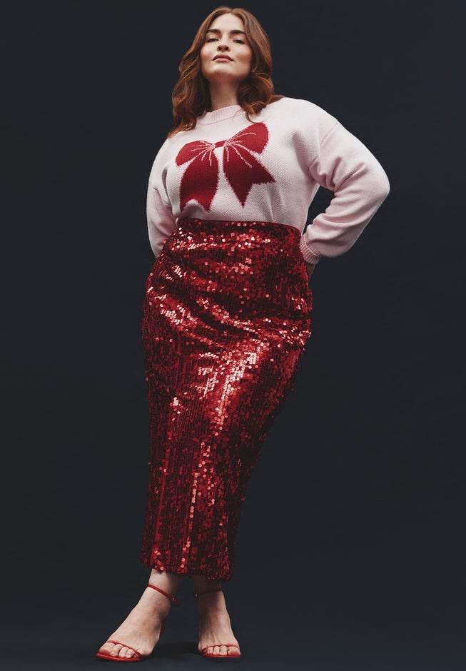 Sequin Column Midi Skirt image number 3
