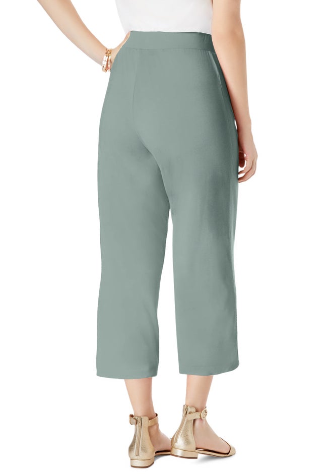 Everyday Stretch Knit Wide Leg Crop Pant image number 1