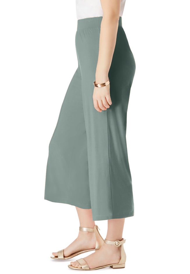 Everyday Stretch Knit Wide Leg Crop Pant image number 2