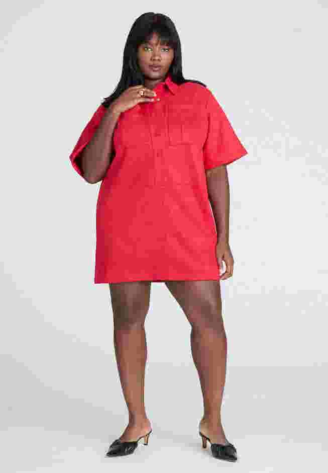 Faux Suede Mini Shirt Dress image number 0