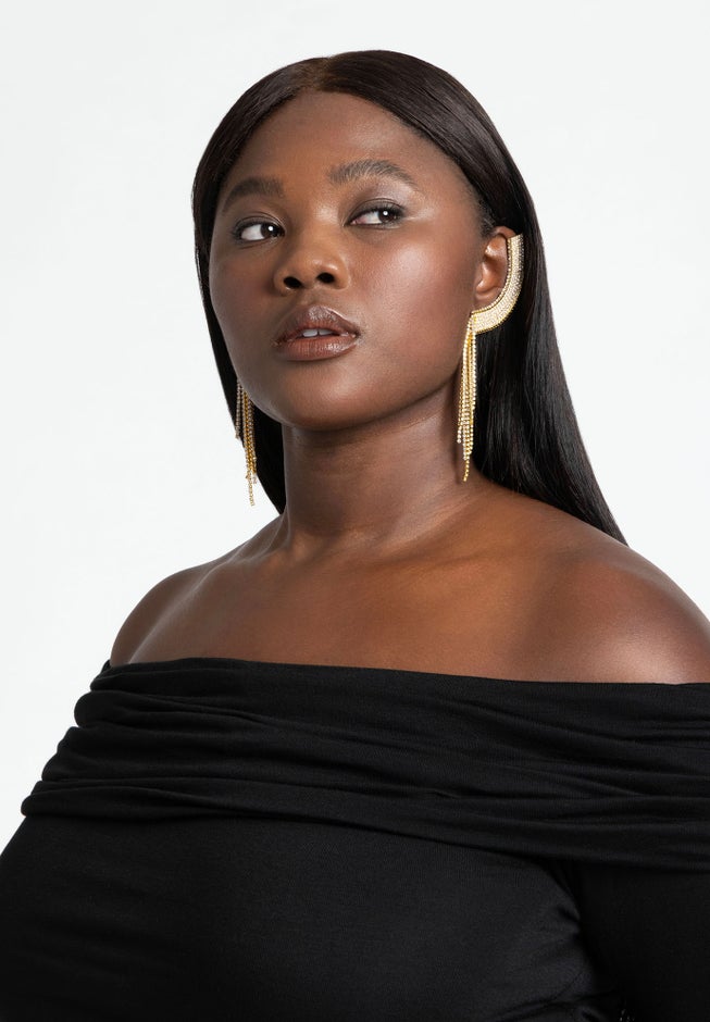 Rhinestone Waterfall Ear Jacket image number 0