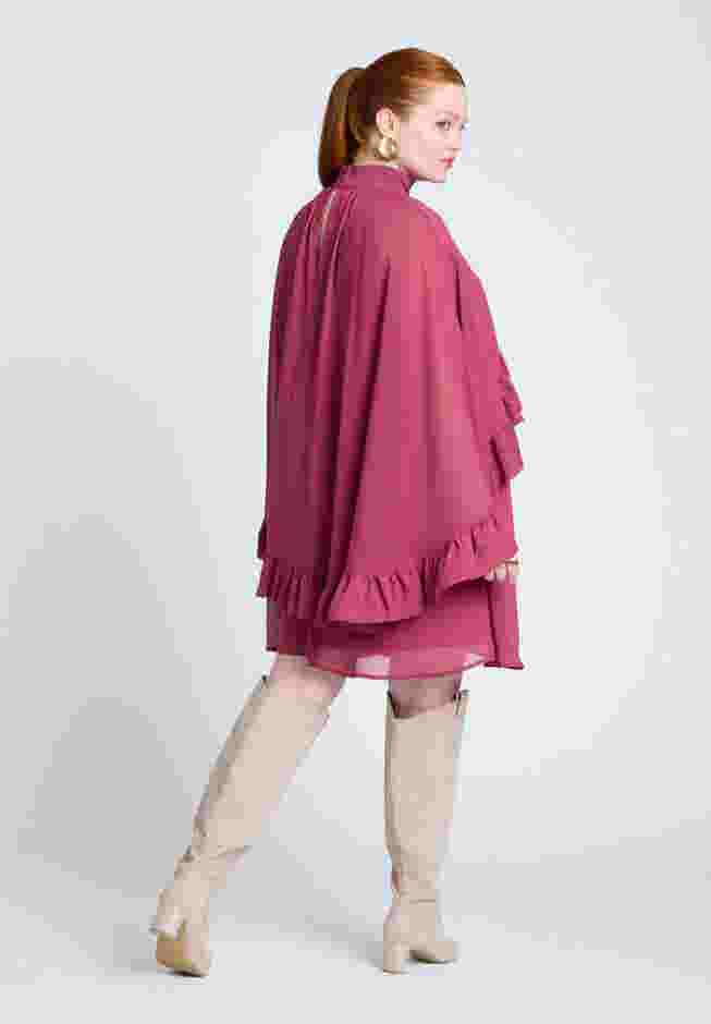 Cape Ruffle Mini Dress image number 1