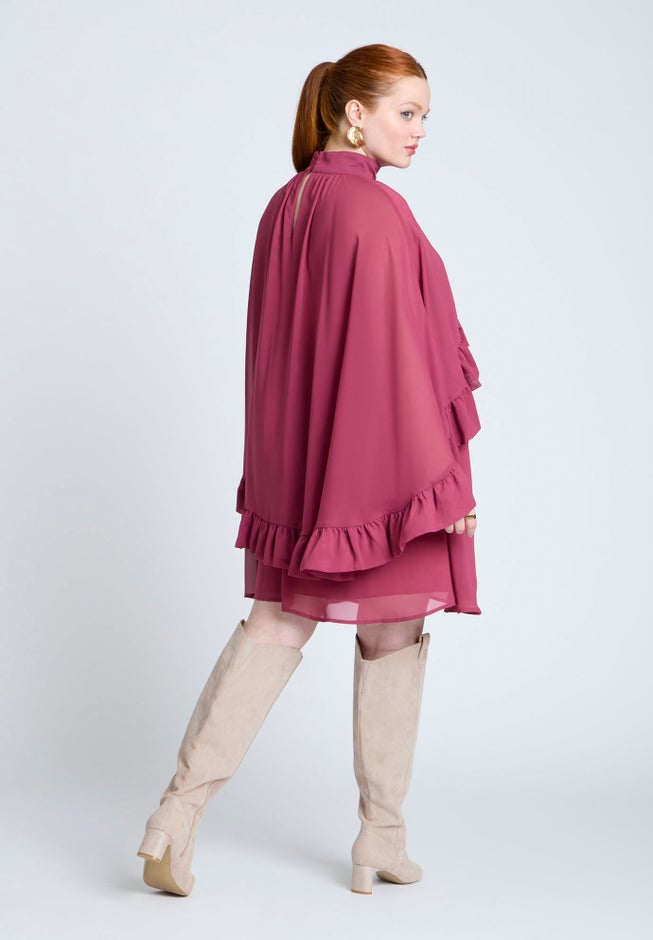 Cape Ruffle Mini Dress image number 1