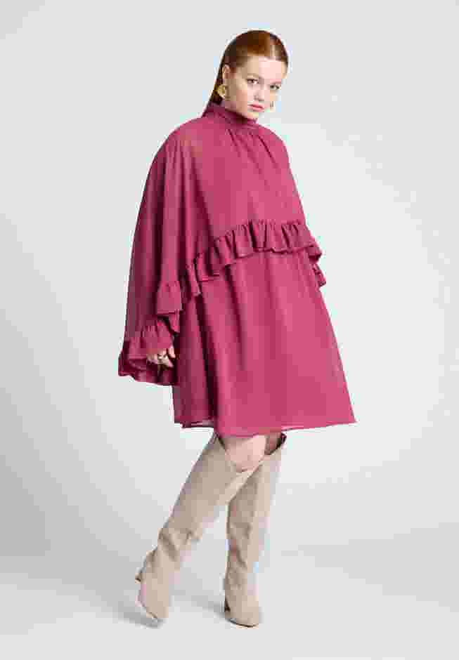 Cape Ruffle Mini Dress image number 0