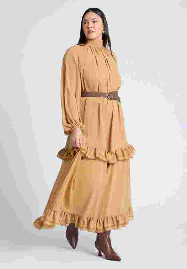 Ruffle Oversized Trapeze Maxi Dress image number 3
