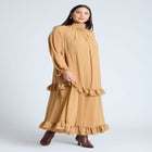 Ruffle Oversized Trapeze Maxi Dress image number null