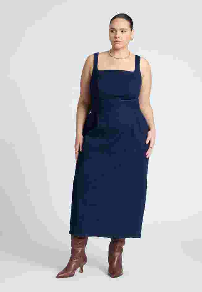 Tie Detail Denim Midi Dress image number 1