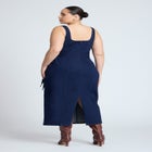 Tie Detail Denim Midi Dress image number null