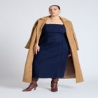 Tie Detail Denim Midi Dress image number null