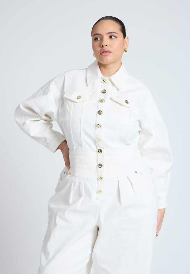Gold Hardware Denim Jumpsuit image number 2