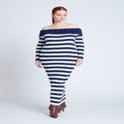 Stripe Overlay Dress image number null