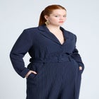 Pinstripe Jumpsuit With Belt image number null