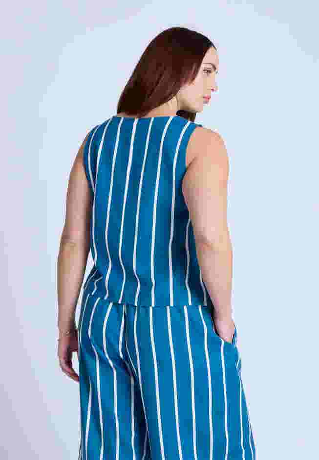 Linen-Blend Dainty Tie Vest Top image number 1