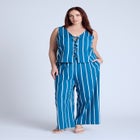 Linen-Blend Dainty Tie Vest Top image number null