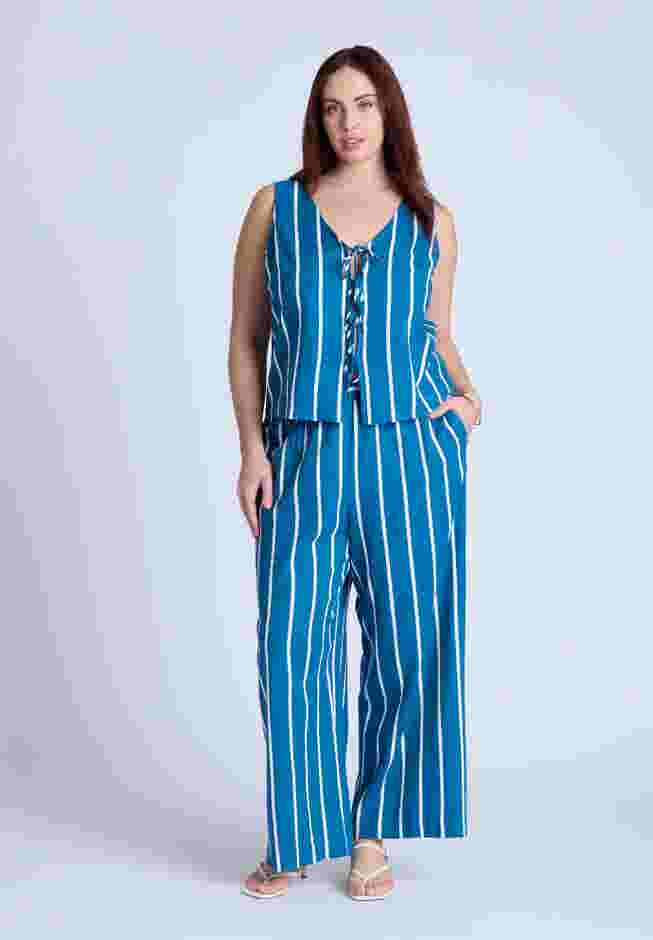 Linen-Blend Dainty Tie Vest Top image number 2