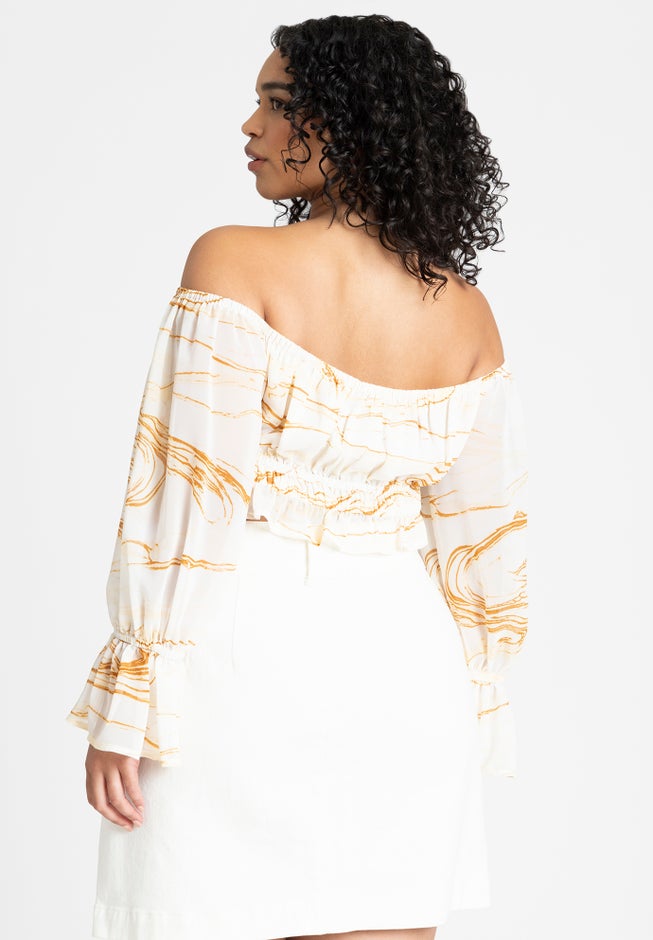 Off The Shoulder Ruched Top image number null