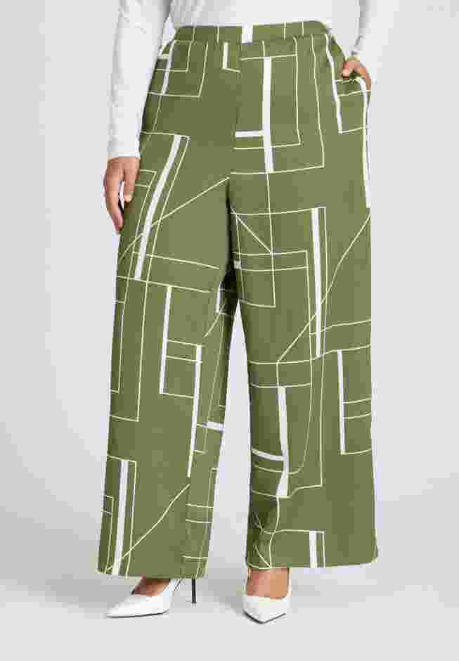 Pull On Printed Wide Leg Pant image number 1
