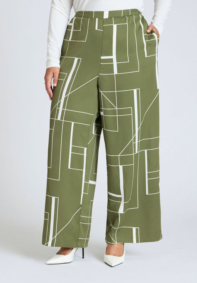 Pull On Printed Wide Leg Pant image number 1