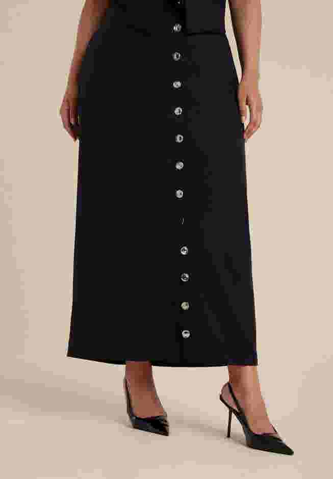 Buttoned Maxi Column Skirt image number 1