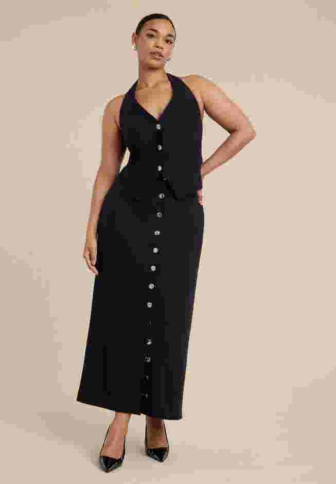 Buttoned Maxi Column Skirt image number 3