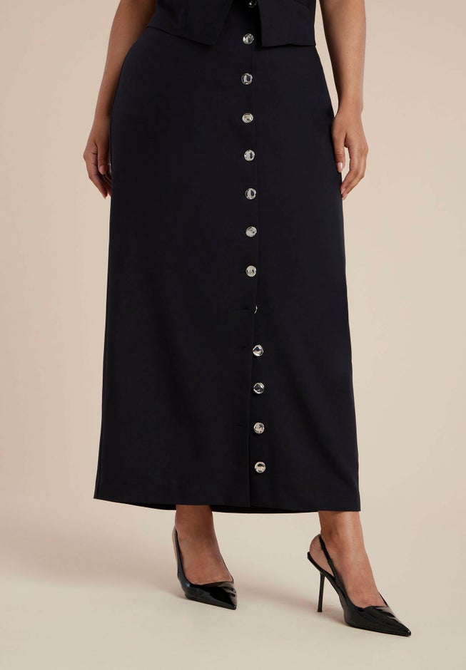 Buttoned Maxi Column Skirt image number 0