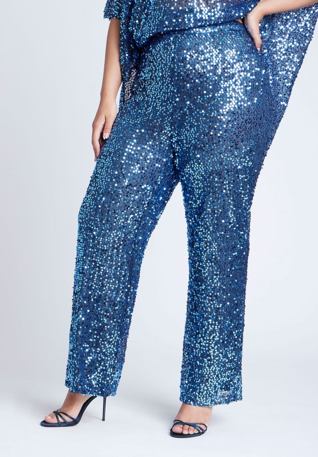 Sequin Open Mesh Straight Leg Pant image number 1