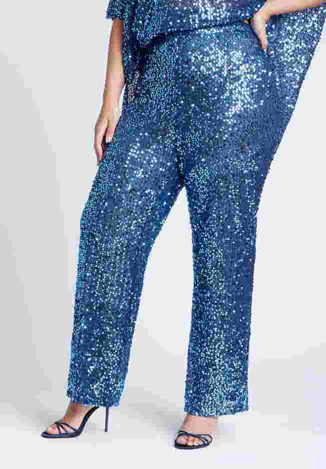 Sequin Open Mesh Straight Leg Pant image number 2