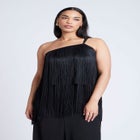 One-Shoulder Fringe Top image number null