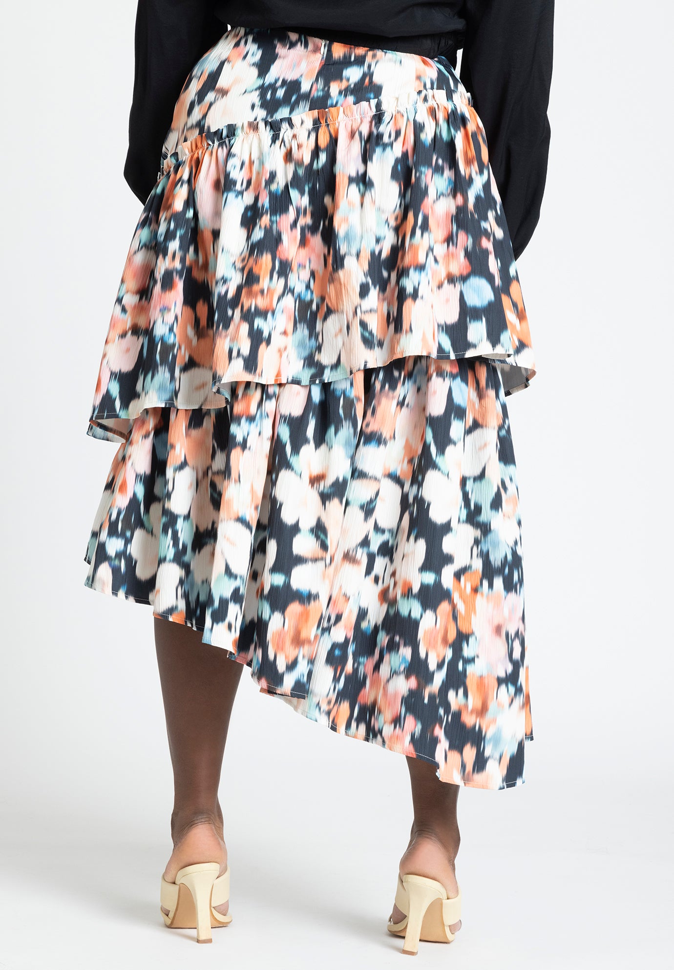 Asym Tiered Printed Skirt image number 2