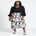 Asym Tiered Printed Skirt image number null
