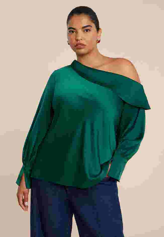 Asym Foldover Blouse image number 2