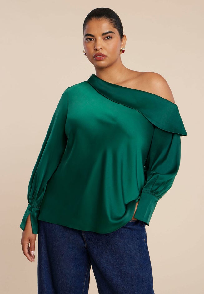 Asym Foldover Blouse image number 2