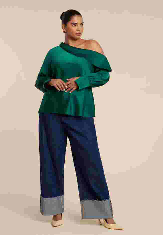 Asym Foldover Blouse image number 3