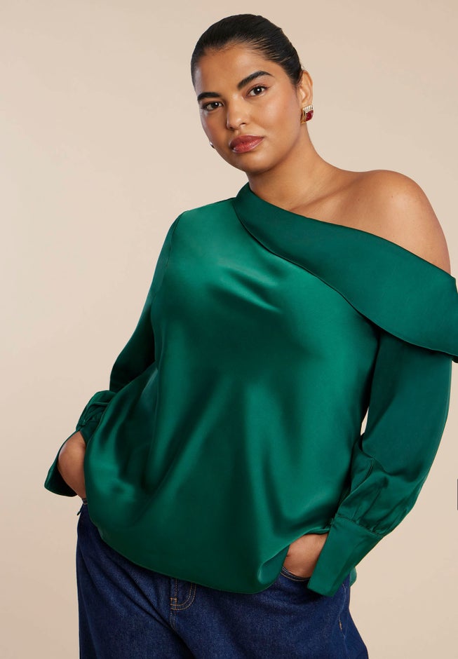 Asym Foldover Blouse image number 0
