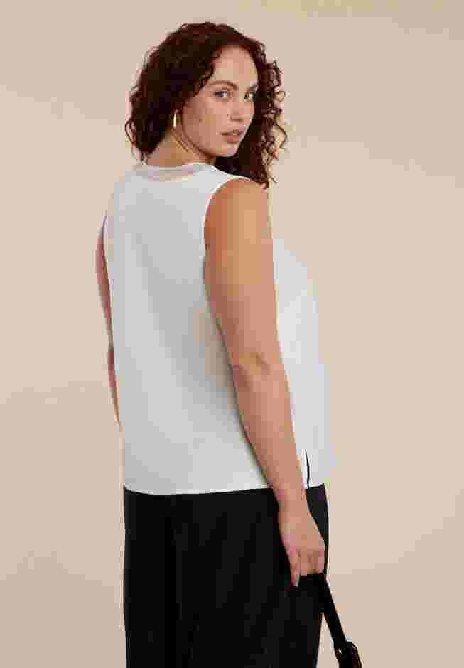V-Neck Blouse With Chiffon Trim image number 1