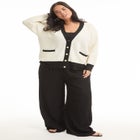 Contrast V-Neck Cardigan image number null