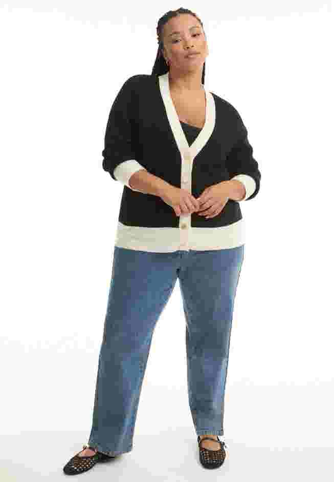 Contrast V-Neck Cardigan image number 0