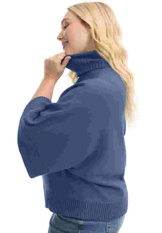 Wide-Sleeve Turtleneck Sweater image number 2