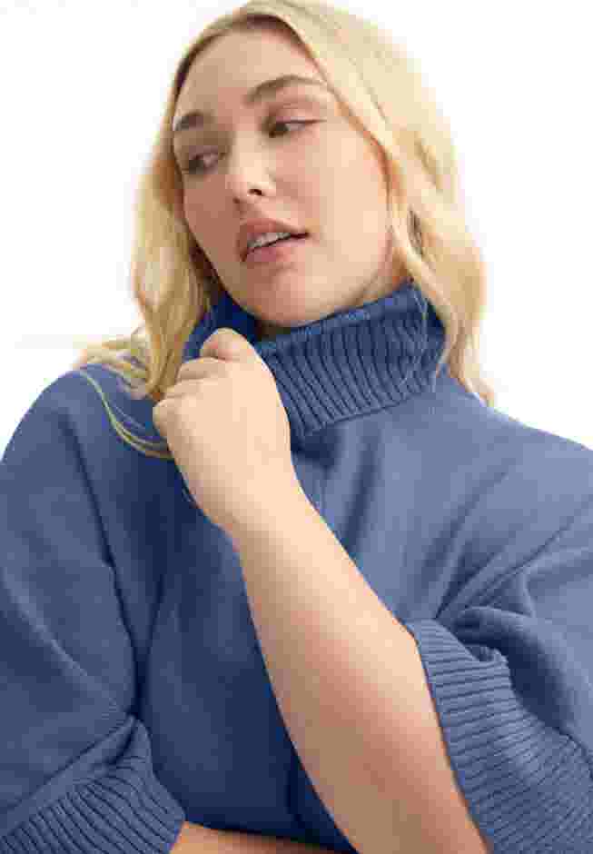 Wide-Sleeve Turtleneck Sweater image number 3