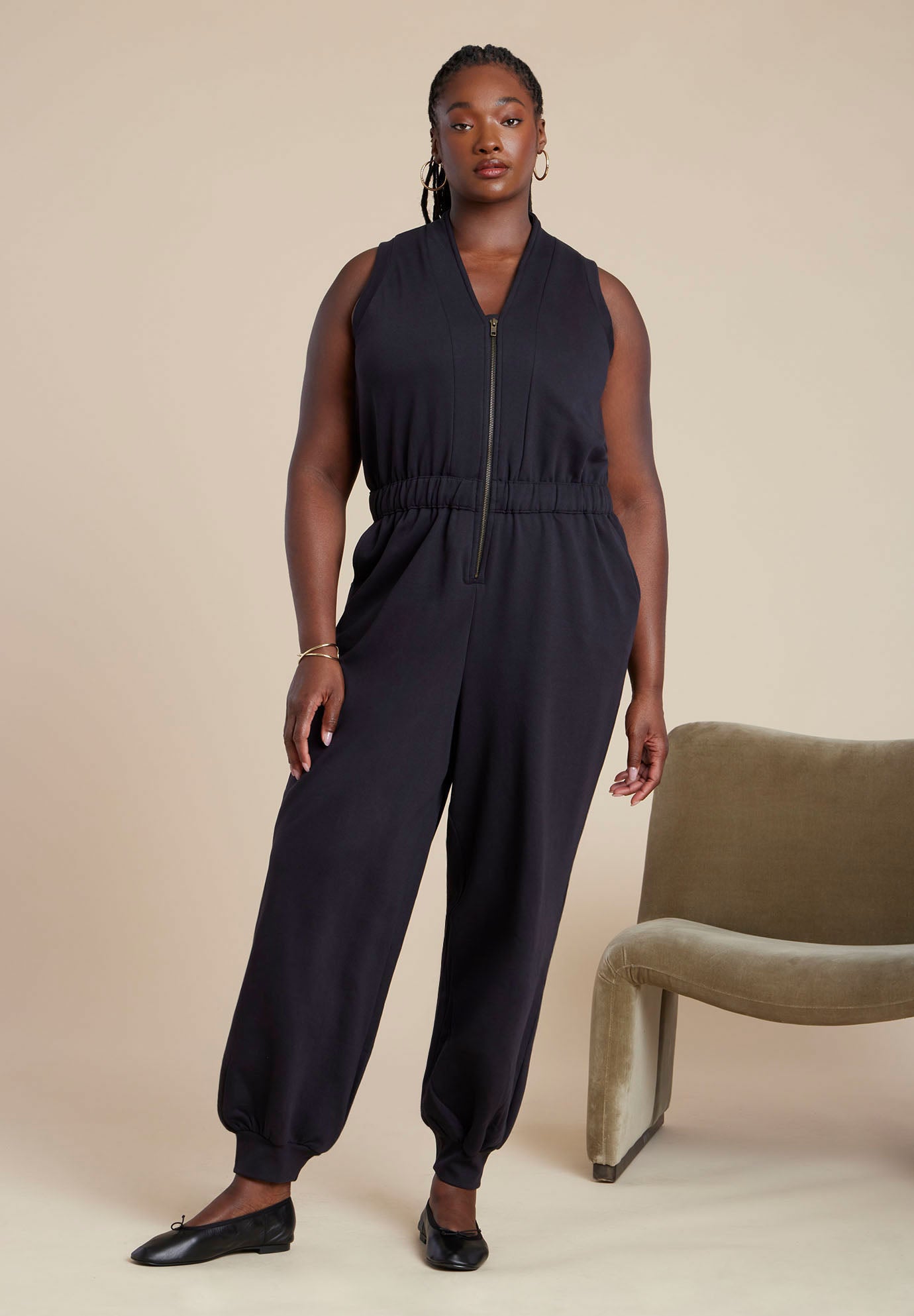  Sleeveless Knit Jumpsuit image number 1