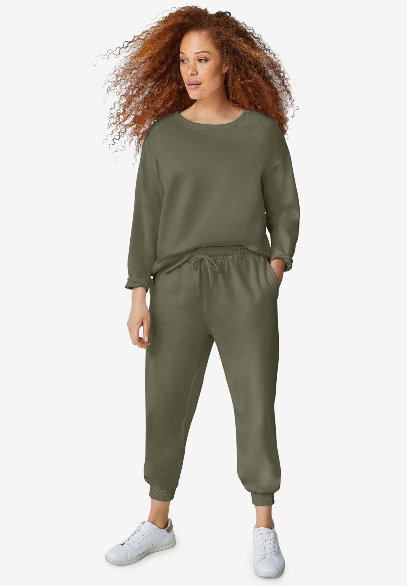 Drawstring Waist Fleece Sweatpants image number 0