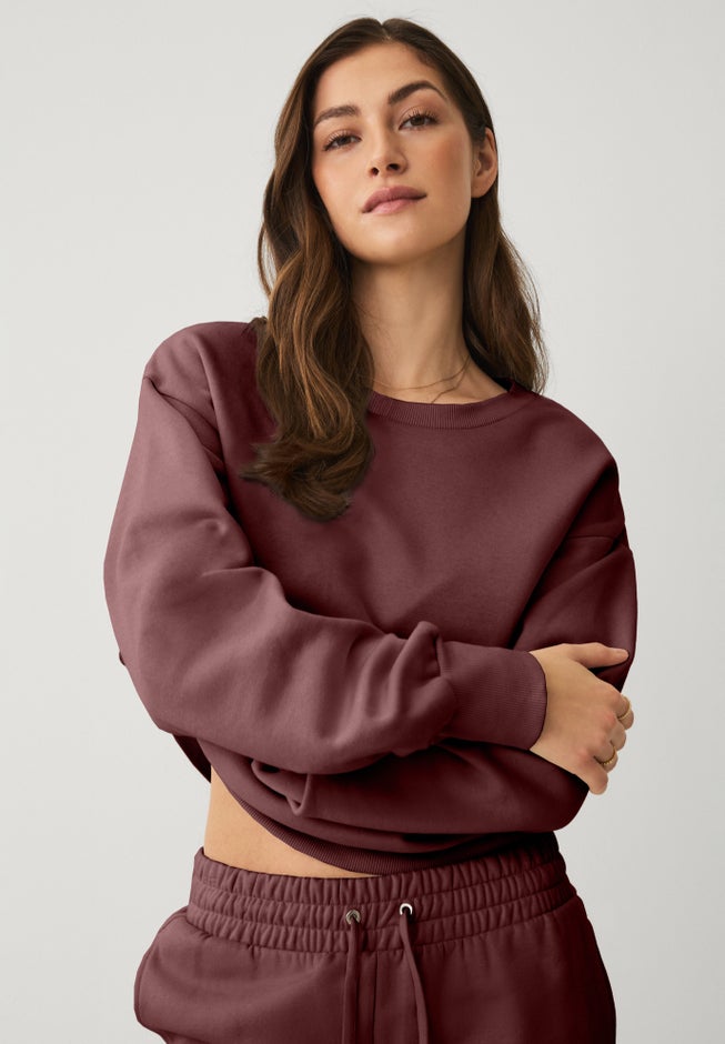 Ellos Studio Fleece Boxy Pullover Sweatshirt image number 2