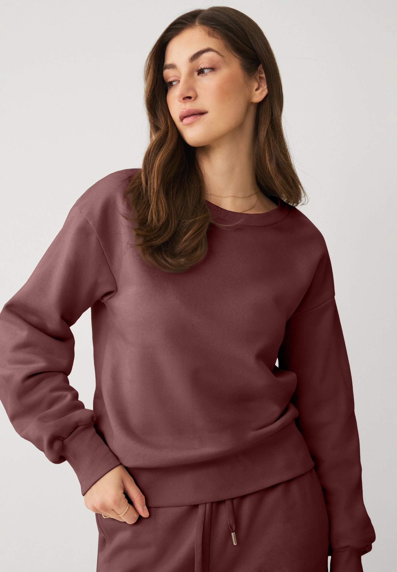 Ellos Studio Fleece Boxy Pullover Sweatshirt image number 0