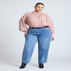 Sheer Mock Neck Cape Blouse image number null