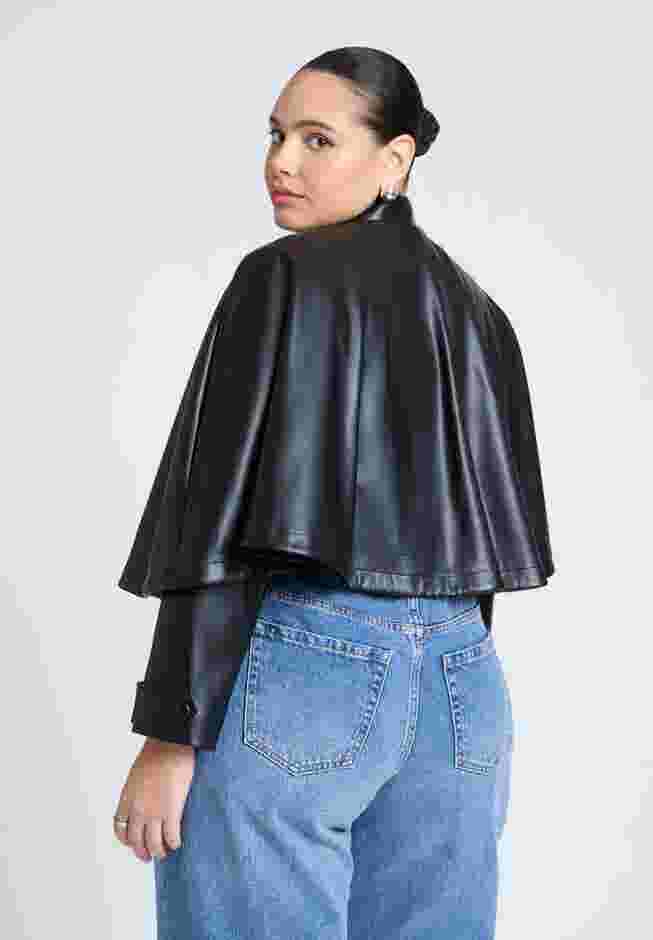 Faux Leather Cape Jacket image number 1
