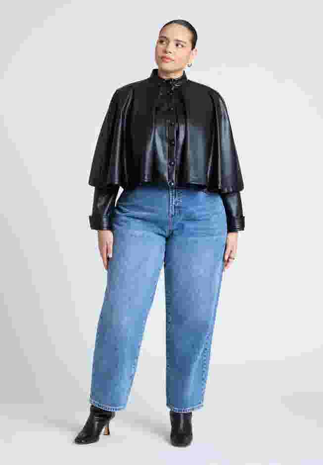 Faux Leather Cape Jacket image number 2