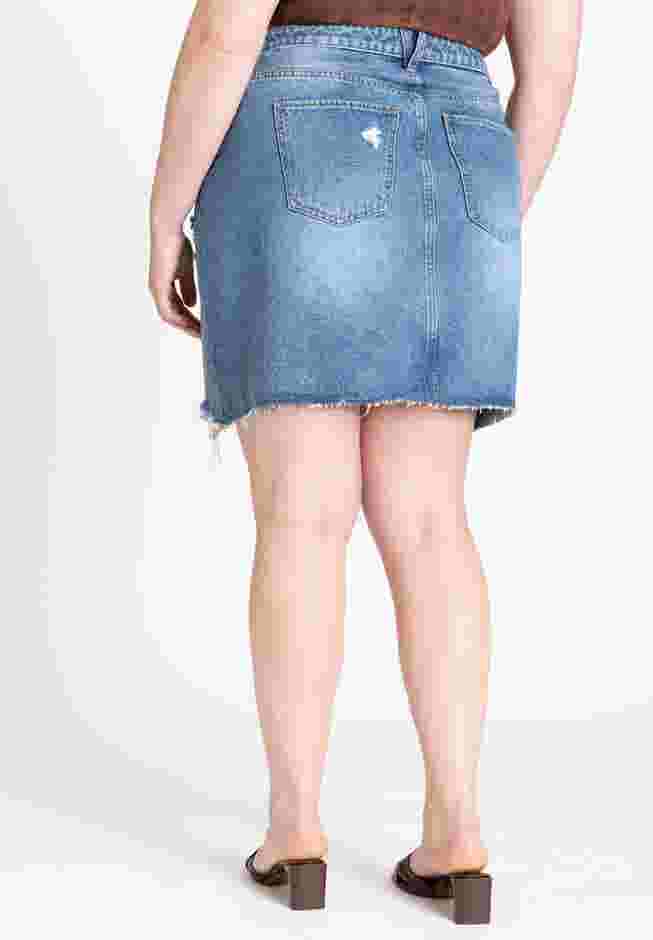 Distressed Denim Mini Skirt image number 2