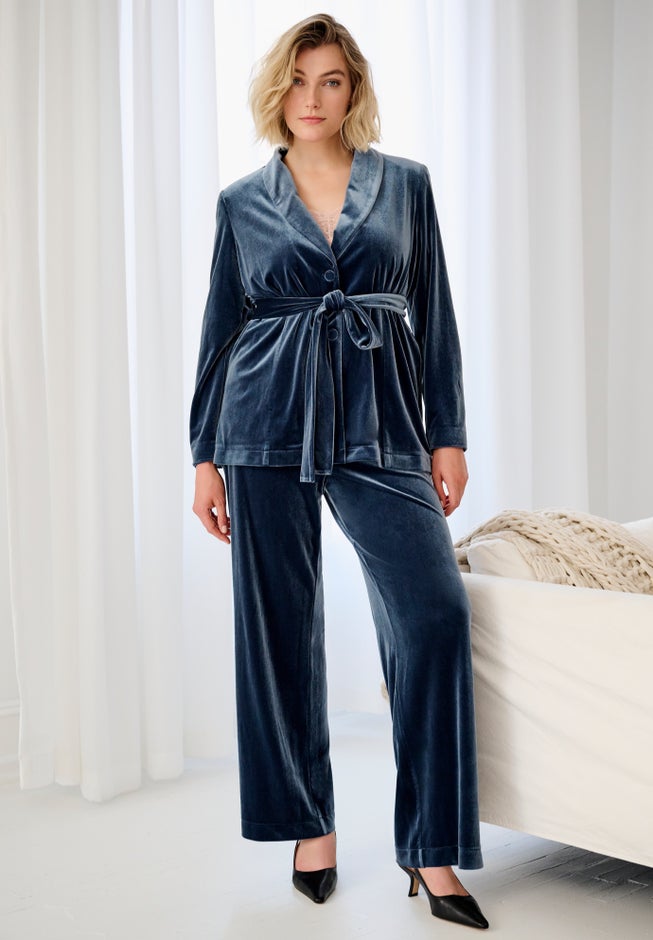 Velvet Wide Leg Pants image number 0