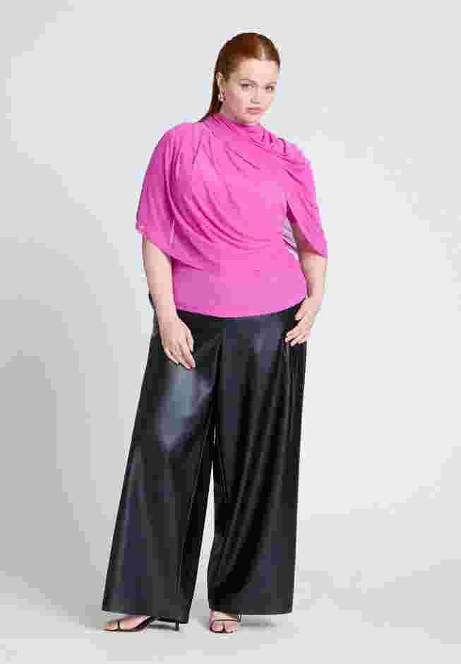 Sheer Wrap Drape Blouse image number 2