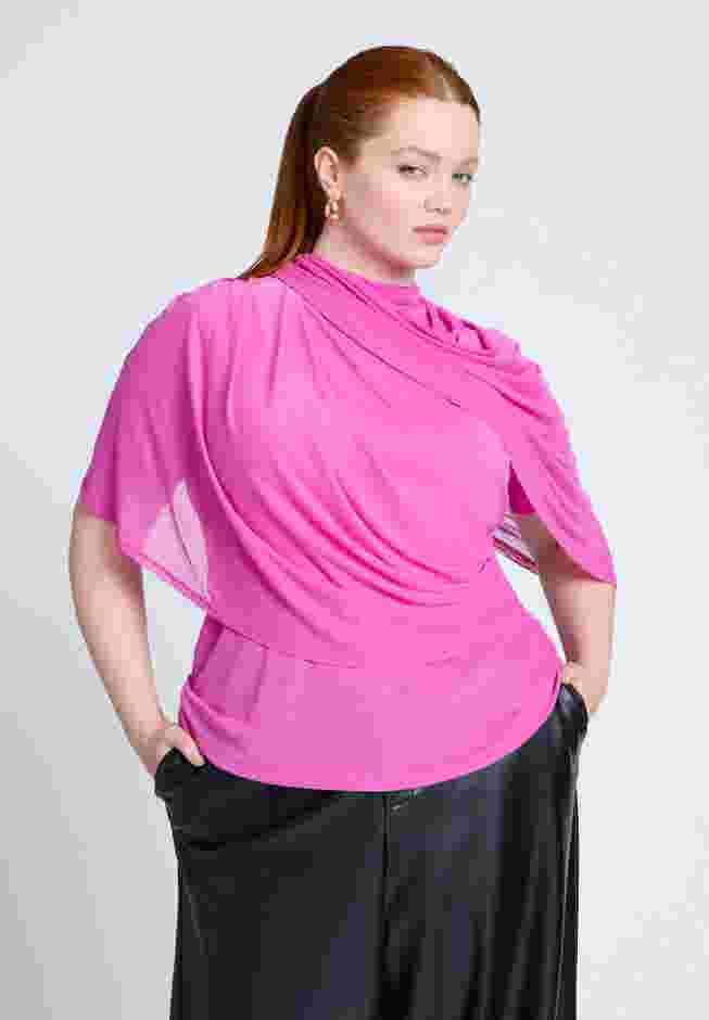 Sheer Wrap Drape Blouse image number 0